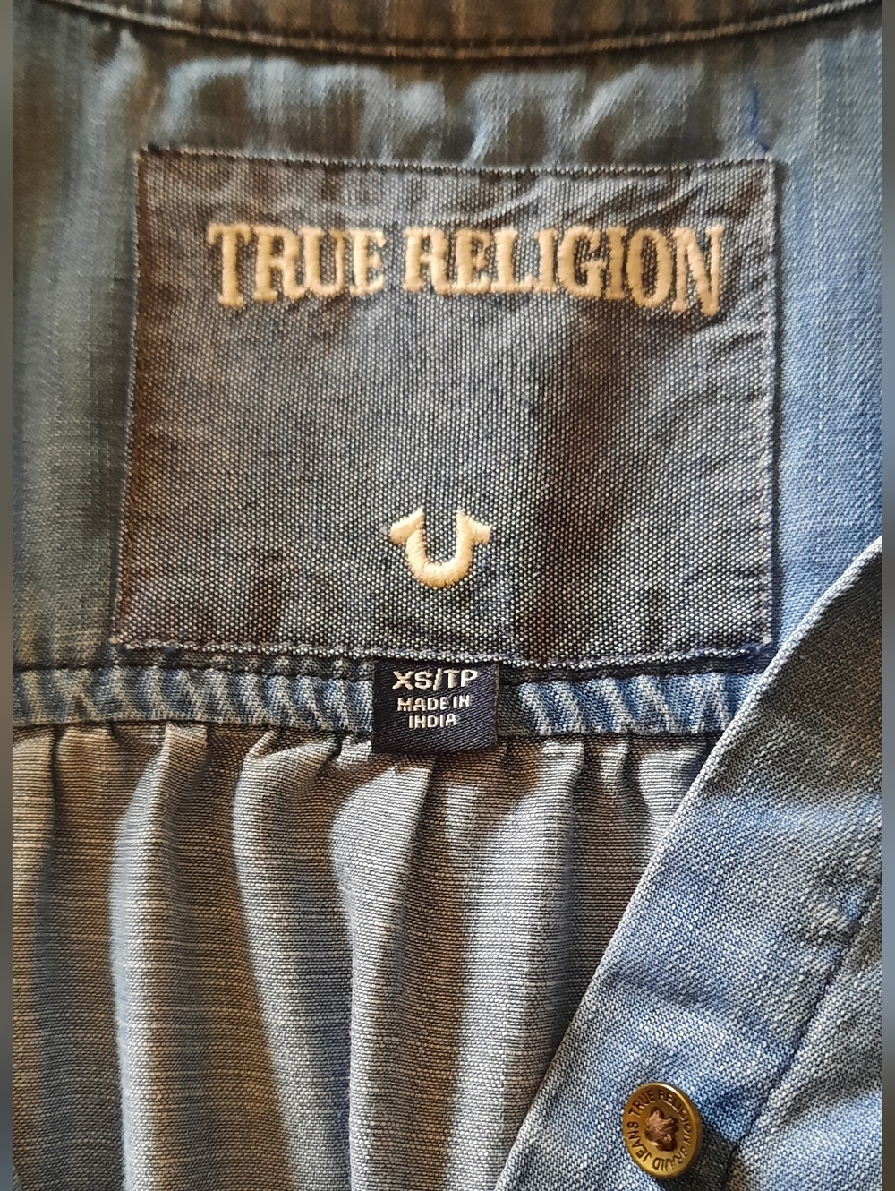 True Religion Utility Sleeveless Chambray Shirt Dress - Picture 4 of 8